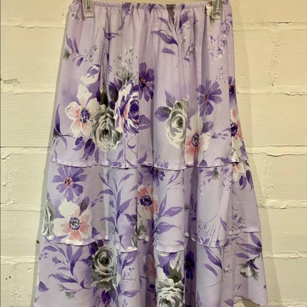 Purple floral print skirt